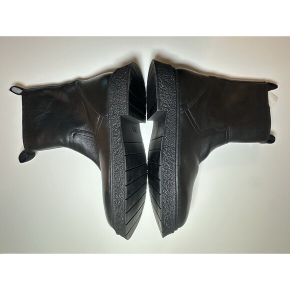 ZARA Women's Black Leather Zip Up Chunky Ankle Boots‎ Combat Moto US 7 EU 37 - Picture 8 of 13